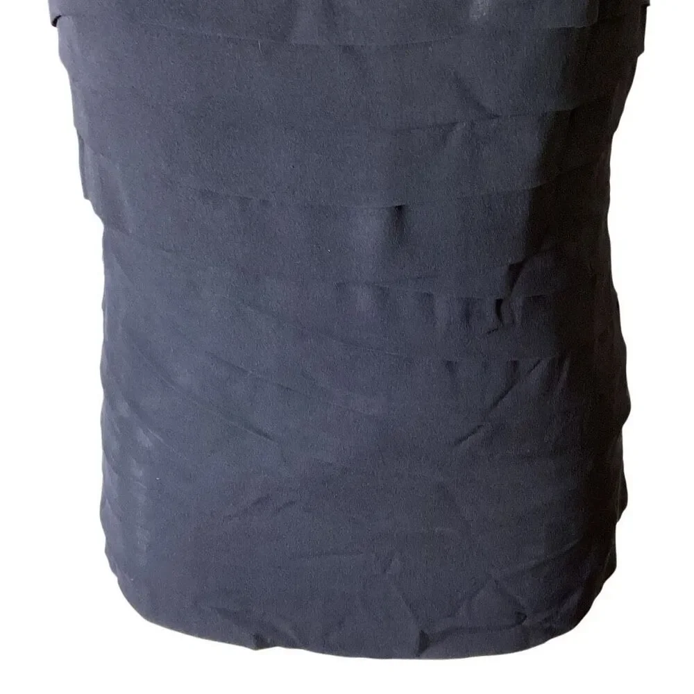 Tory Burch Waltraud 100% Silk Navy Tiered Bow Shell Top Size 8